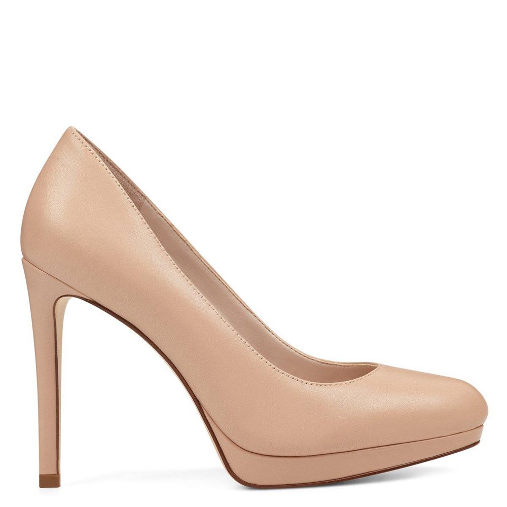 Beige sales pumps platform